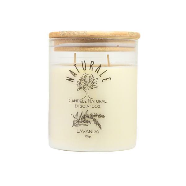 CANDELA NATURALE IN SOIA - LAVANDA - Candela profumata 530g